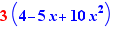 red 3(4-5x+10x²)