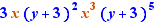 3 orange x(y+3)² orange x³(y+3)^5