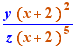 y orange (x+2)²/(z orange (x+2)^5)