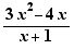 (3x²-4x)/(x+1)