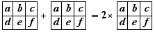 |(abc)(def)|+|(abc)(def)|=2*|(abc)(def)|