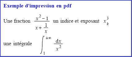 Une impression "pdf"
