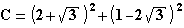 C=(2+√3)²+(1-2√3)²