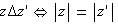 z&Delta;z'<=>|z|=|z'|